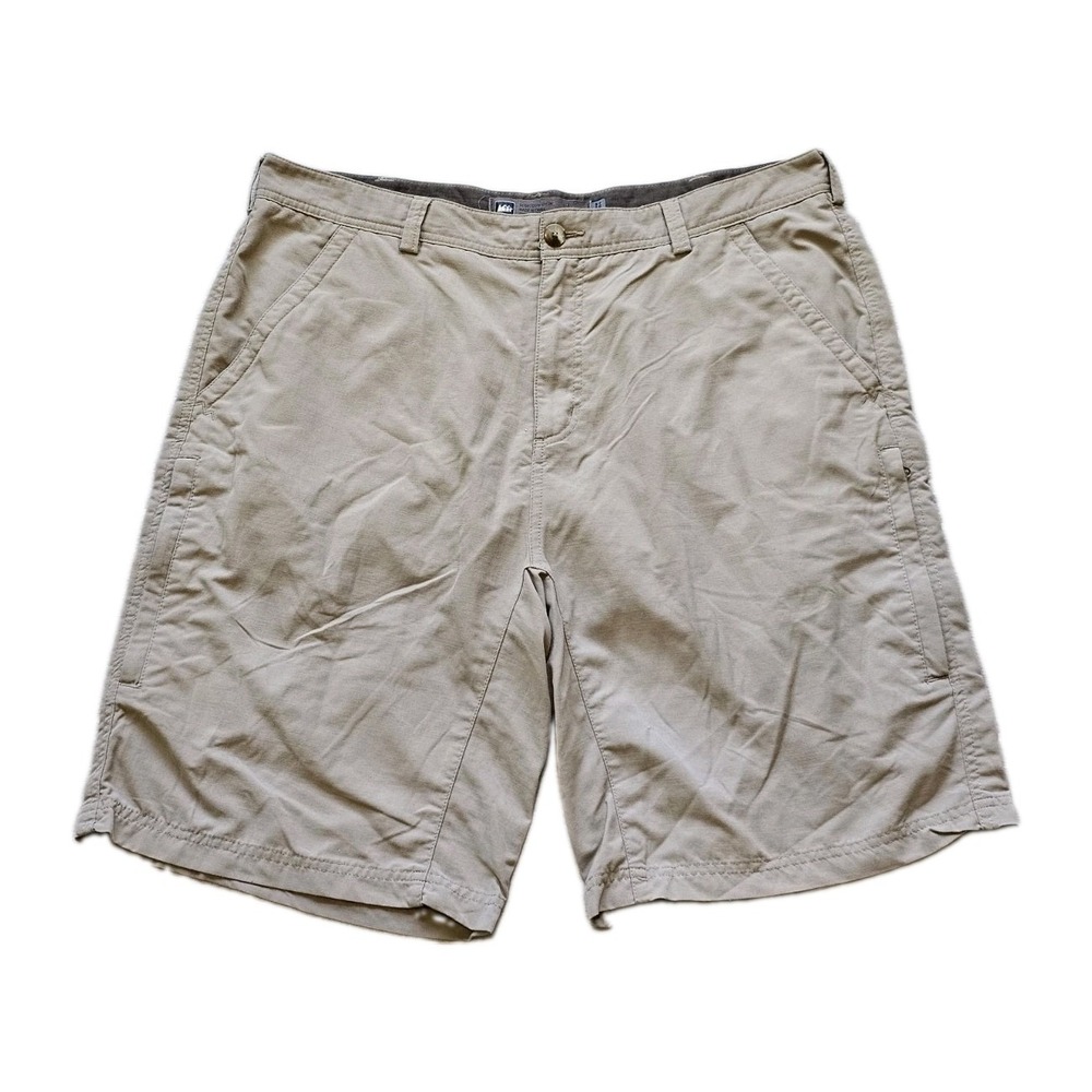 REI Mens Shorts Size 38 Khaki UPF 50+ Nylon Cargo Hiking Outdoor Casual